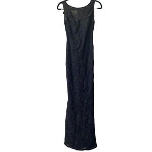 NWT Karl Lagerfeld Black Lace Maxi Dress size 10